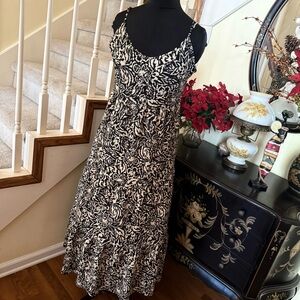 Elegant Black and White Floral Dress